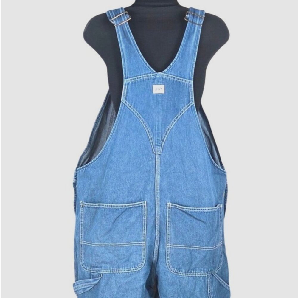 Liberty Mens Rigid Denim Bib Overalls 36x30 Blue Cotton Adjustable Straps Workwe - Picture 4 of 11